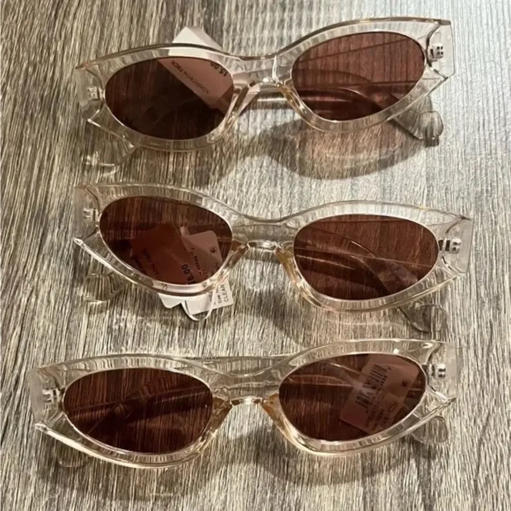 BP. Oval Sunglasses in Clear Brown